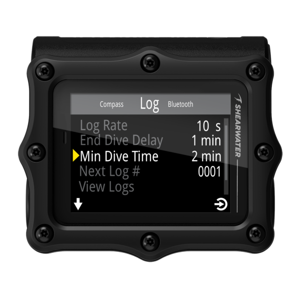 Pantalla AMOLED de la Shearwater Perdix 3 para buceo técnico